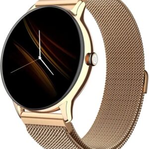 Noise Crew Go with 1.39" Display, BT Calling with Metal Strap and 7 Days Battery Life Smartwatch  (Gold Link Strap, Regular)